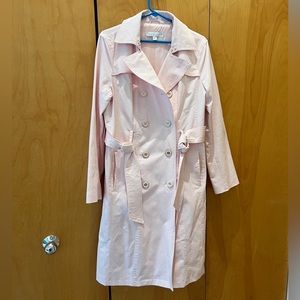 EUC NY&Co Women’s L Ice Pink Rain Trench Coat